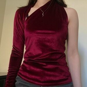 Marcella Manhattan Crimson Asymmetric Top